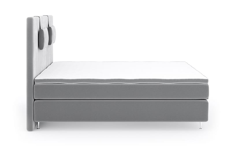 Hilton Luxury Velvet Sengepakke 210x210 - Lysegrå - Møbler - Senger - Komplett sengepakke