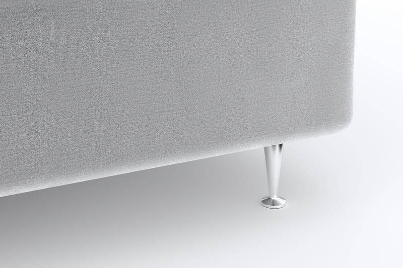 Hilton Luxury Velvet Sengepakke 210x210 - Lysegrå - Møbler - Senger - Komplett sengepakke