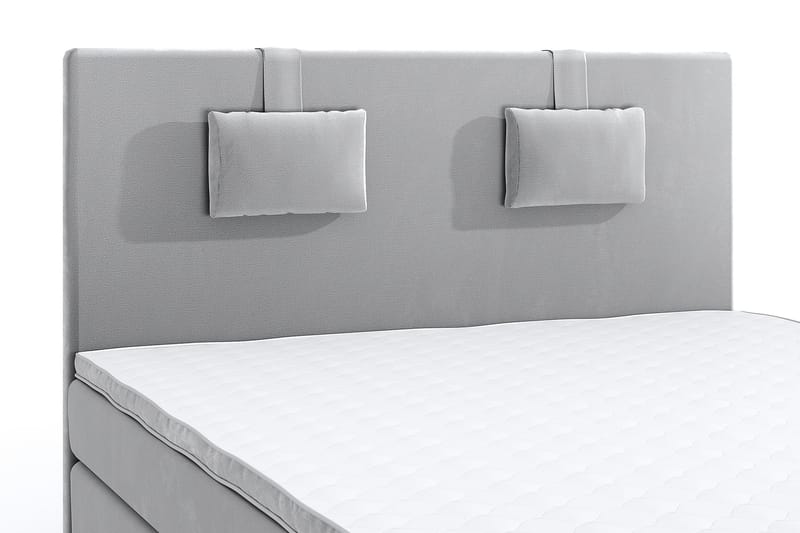 Hilton Luxury Velvet Sengepakke 210x210 - Lysegrå - Møbler - Senger - Komplett sengepakke