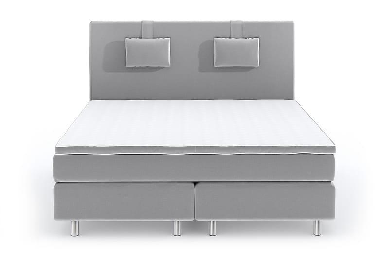 Hilton Luxury Velvet Sengepakke 210x210 - Lysegrå - Møbler - Senger - Komplett sengepakke