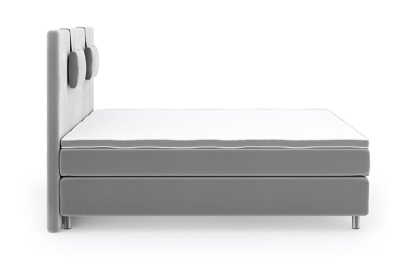 Hilton Luxury Velvet Sengepakke 210x210 - Lysegrå - Møbler - Senger - Komplett sengepakke