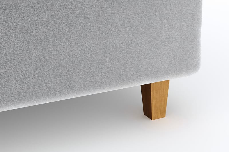 Hilton Luxury Velvet Sengepakke 210x210 - Lysegrå - Møbler - Senger - Komplett sengepakke
