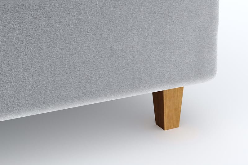 Hilton Luxury Velvet Sengepakke 210x210 - Lysegrå - Møbler - Senger - Komplett sengepakke