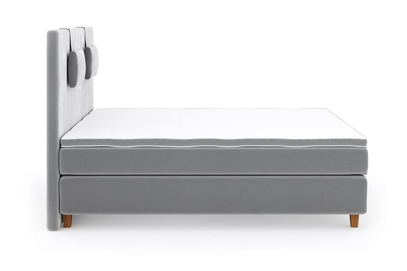Hilton Luxury Velvet Sengepakke 210x210 - Lysegrå - Møbler - Senger - Komplett sengepakke