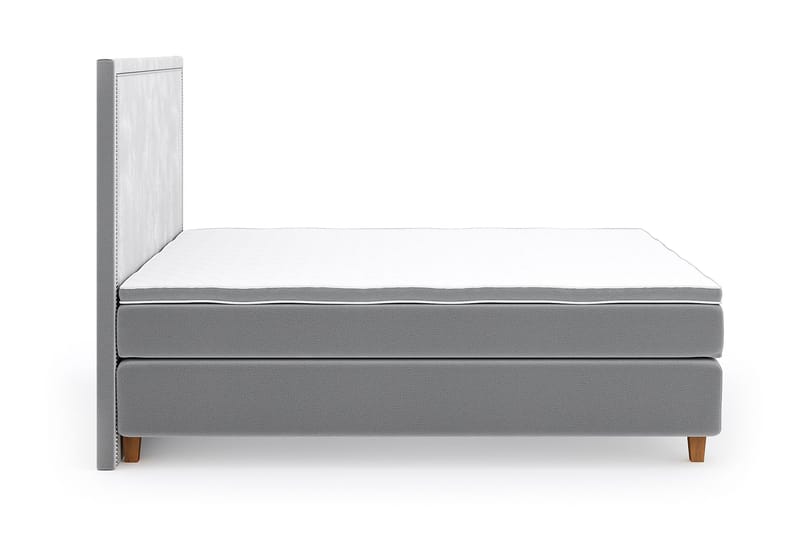 Hilton Luxury Velvet Sengepakke 210x210 - Lysegrå - Møbler - Senger - Komplett sengepakke