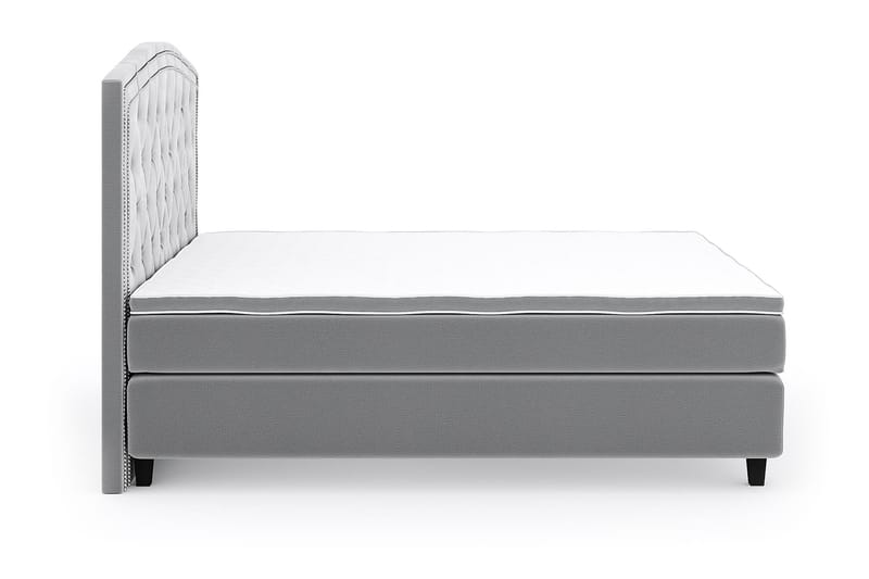 Hilton Luxury Velvet Sengepakke 210x210 - Lysegrå - Møbler - Senger - Komplett sengepakke