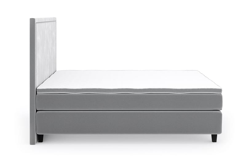 Hilton Luxury Velvet Sengepakke 210x210 - Lysegrå - Møbler - Senger - Komplett sengepakke