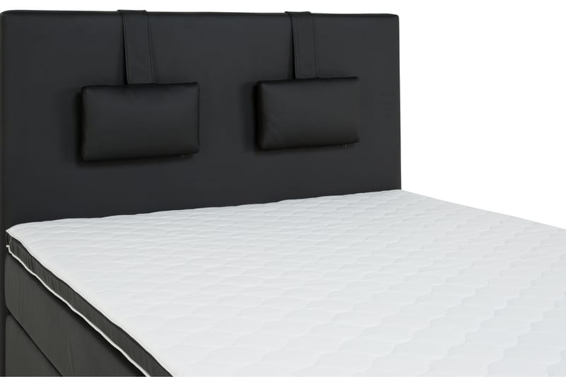 Hilton Lyx Komplett sengepakke 120 - Svart PU Eik Firkantet - Komplett sengepakke - Kontinentalsenger