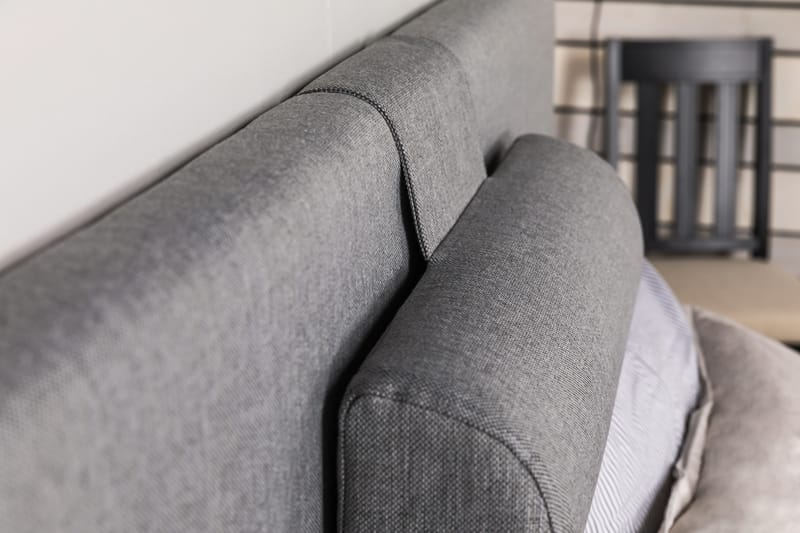 Hilton Lyx Komplett Sengepakke 140 cm Lysgrå - Svart Sokkel - Møbler - Senger - Komplett sengepakke