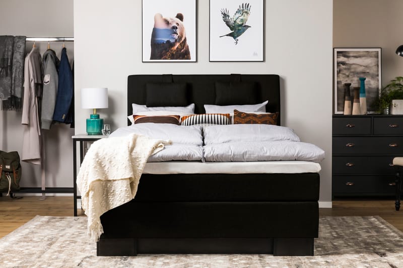 Hilton Lyx Komplett Sengepakke 140x210 - Svart - Møbler - Senger - Komplett sengepakke