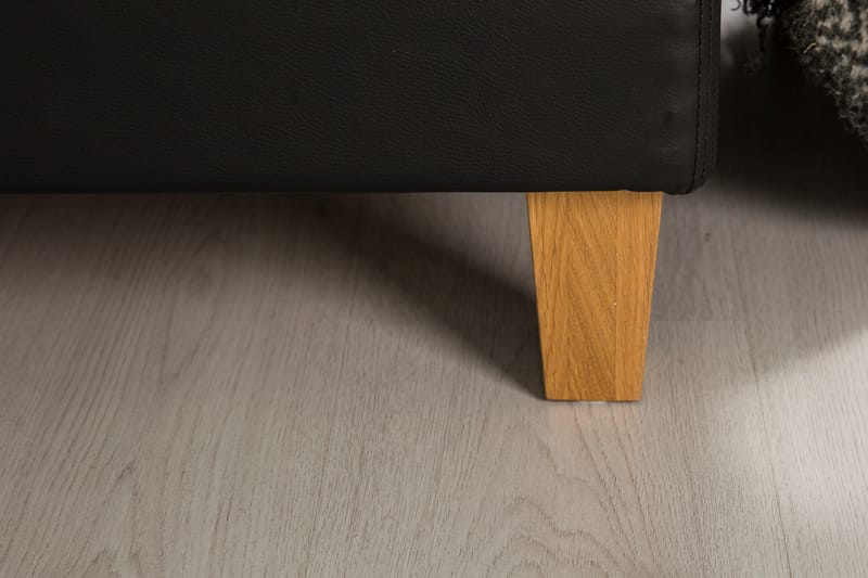 Hilton Lyx Komplett Sengepakke 180 - Svart PU/Stoff Eik Firkantet - Møbler - Senger - Komplett sengepakke
