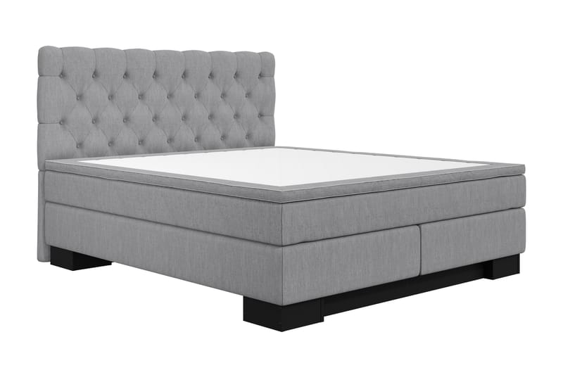 Hilton Lyx Komplett Sengepakke 210x210 - Lysegrå - Møbler - Senger - Komplett sengepakke
