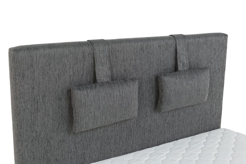 Hilton Lyx Kontinentalseng 120x200 - Svart PU/Stoff Svart Firkantet - Møbler - Senger - Kontinentalsenger