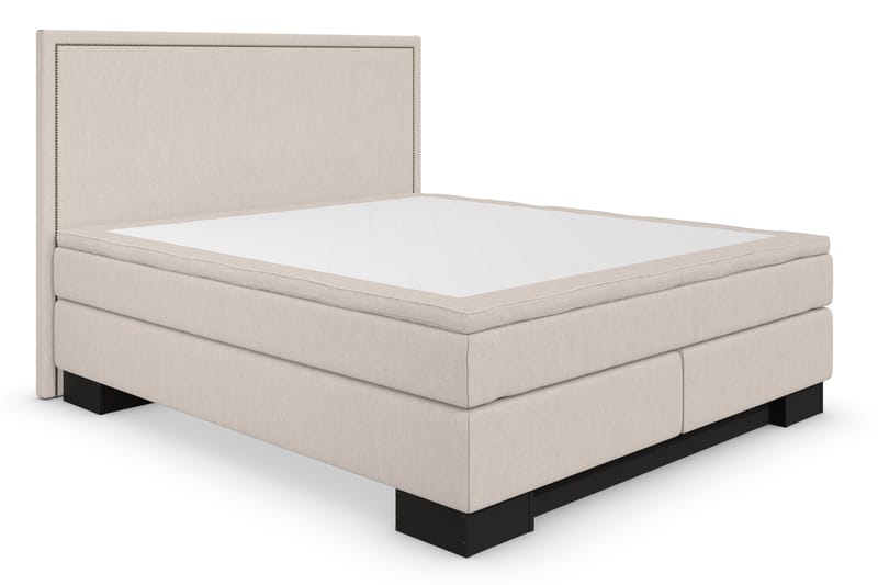 Hilton Lyx Sengepakke 160+Amiral Rett Sengegavl - Beige - Møbler - Senger - Komplett sengepakke
