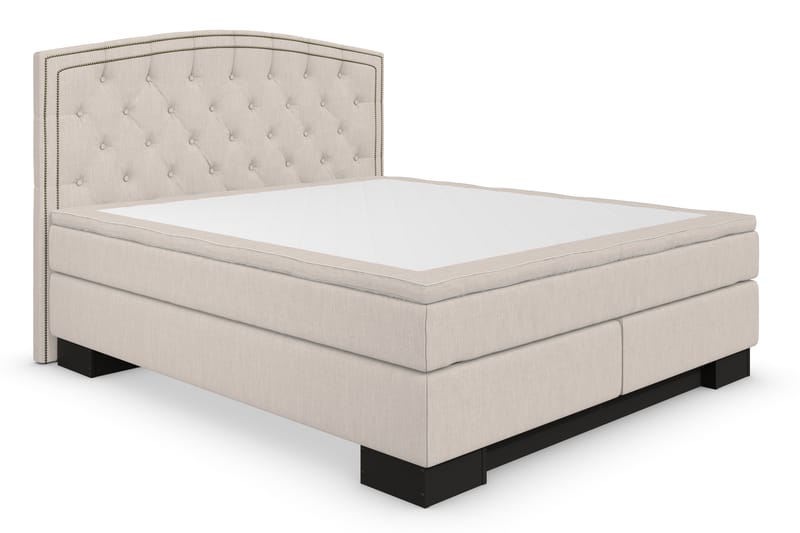 Hilton Lyx Sengepakke 180+Amiral Buet Sengegavl - Beige - Møbler - Senger - Komplett sengepakke