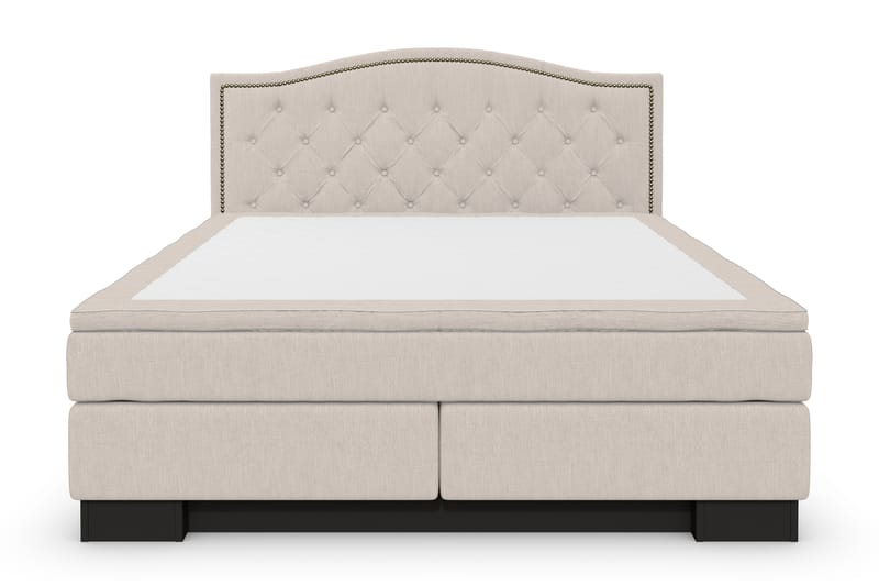 Hilton Lyx Sengepakke 180+Amiral Toppet Sengegavl - Beige - Møbler - Senger - Komplett sengepakke