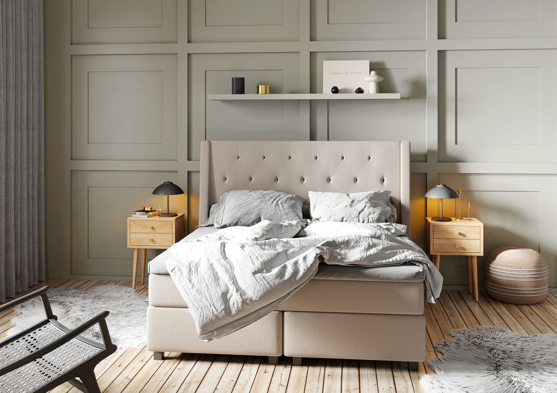 Imperia Kontinentalseng 140x200 cm - Beige - Møbler - Senger - Kontinentalsenger