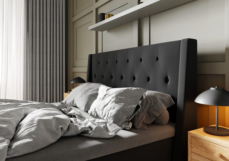 Imperia Kontinentalseng 210x210 cm - Svart - Møbler - Senger - Kontinentalsenger