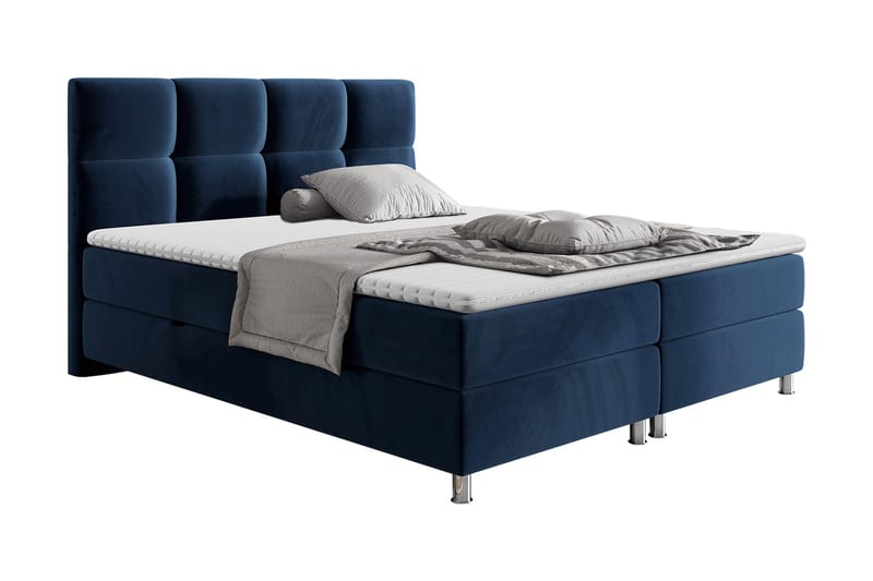 Isoba Sengepakke 140x200 cm - Blå - Komplett sengepakke - Kontinentalsenger - Dobbeltsenger