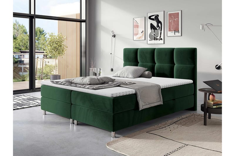 Isoba Sengepakke 140x200 cm - Grønn - Komplett sengepakke - Kontinentalsenger - Dobbeltsenger
