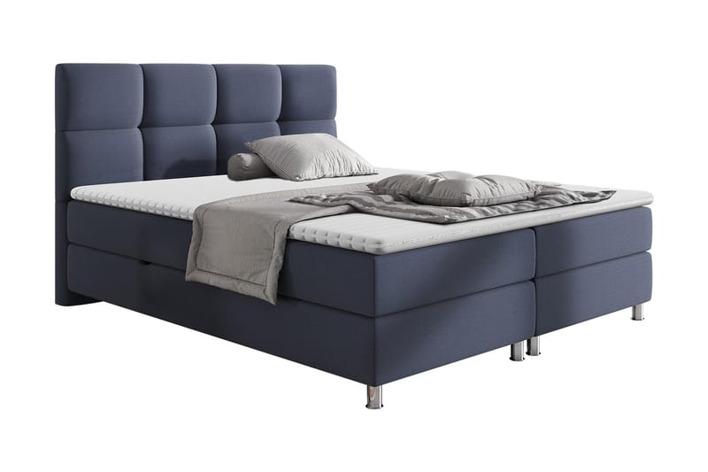 Isoba Sengepakke 180x200 cm - Blå - Dobbeltsenger - Komplett sengepakke - Kontinentalsenger