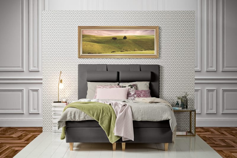 James Kontinentalseng 160 Lysegrå - Møbler - Senger - Kontinentalsenger