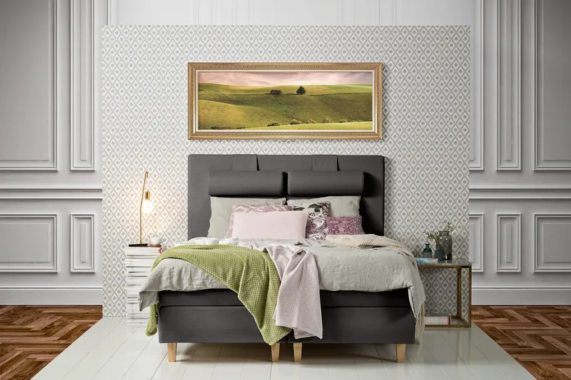 James Kontinentalseng 180x200, Lysegrå