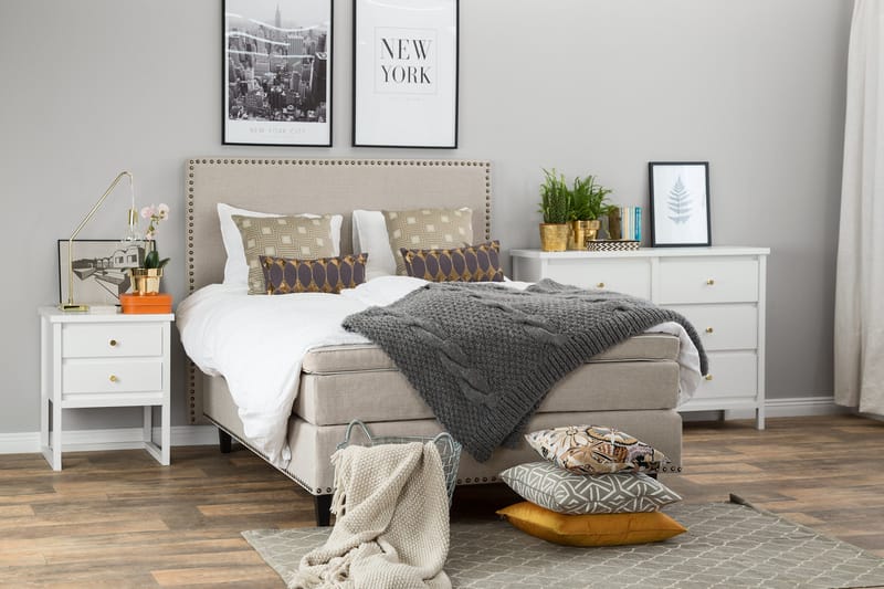 Jolie Kontinentalseng 140 - Beige - Møbler - Senger - Kontinentalsenger