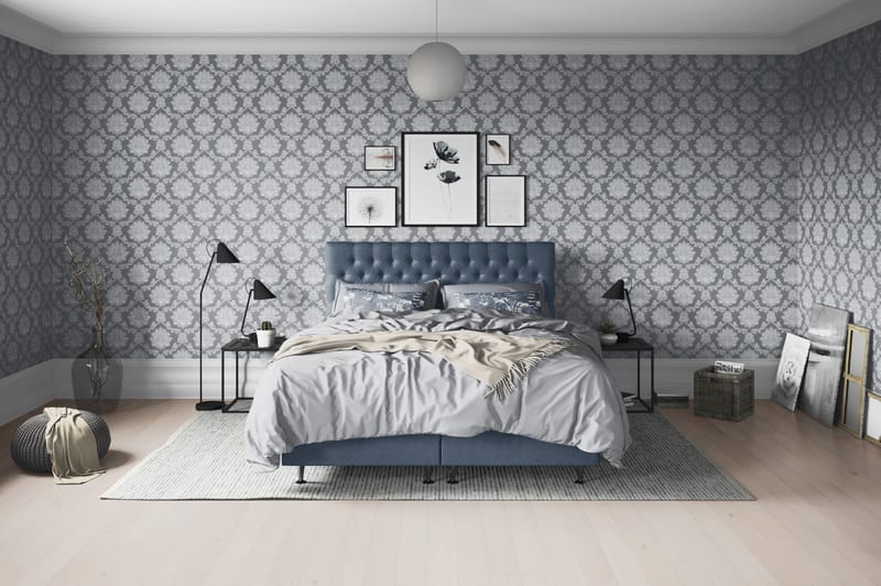 Joluma Kontinentalseng Medium - (+Flere valg) 120x200 cm Mørkeblå - Møbler - Senger - Komplett sengepakke