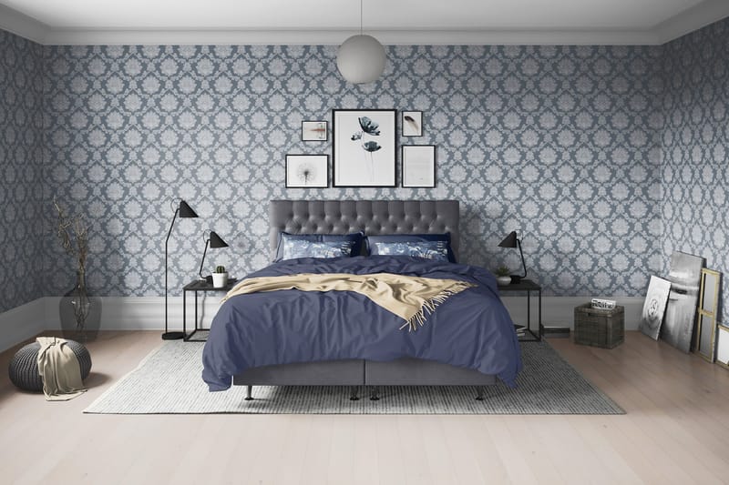 Joluma Kontinentalseng Medium - (+Flere valg) 180x200 cm Mørkegrå - Møbler - Senger - Komplett sengepakke
