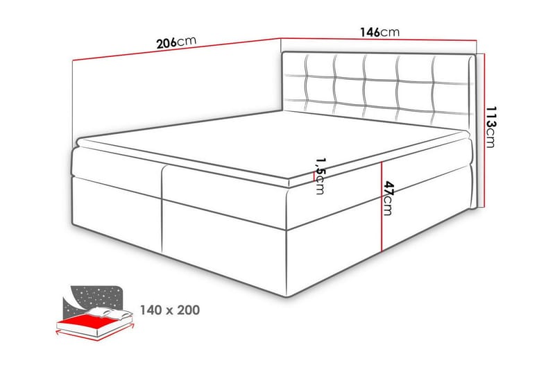 Kintore Kontinentalseng 140x200 cm - Beige - Kontinentalsenger