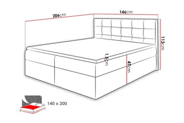 Kintore Kontinentalseng 140x200 cm - Møbler - Senger - Kontinentalsenger