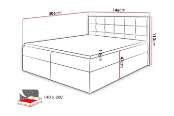 Kintore Kontinentalseng 140x200 cm - Møbler - Senger - Kontinentalsenger