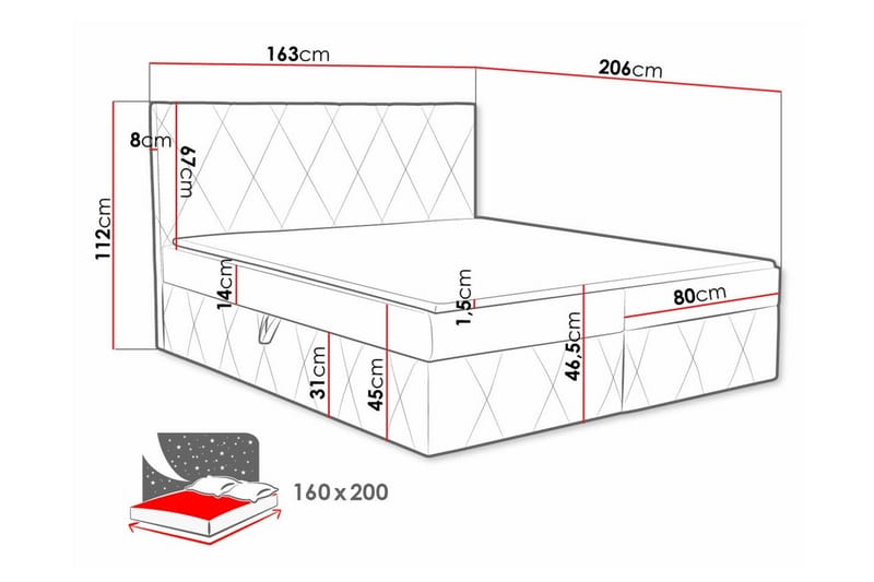 Kintore Kontinentalseng 160x200 cm - Beige - Kontinentalsenger