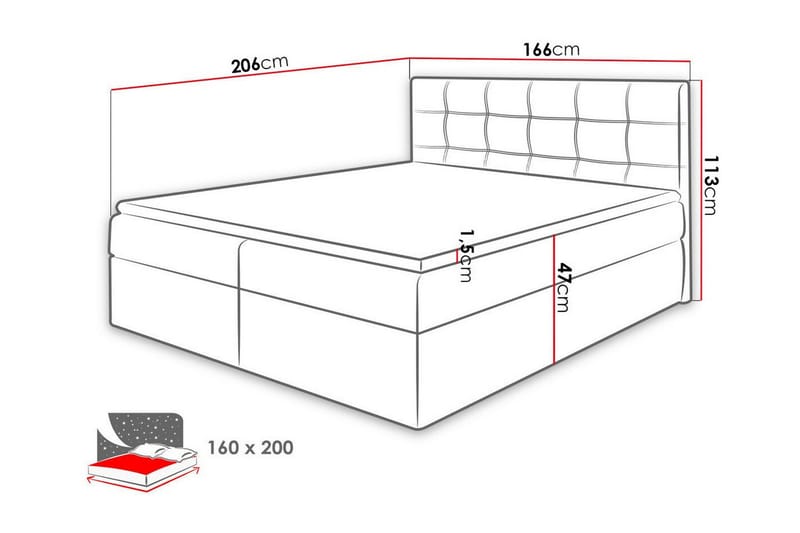 Kintore Kontinentalseng 160x200 cm - Lyse brun - Kontinentalsenger