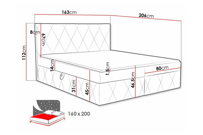 Kintore Kontinentalseng 160x200 cm - Lysegrå - Møbler - Senger - Kontinentalsenger