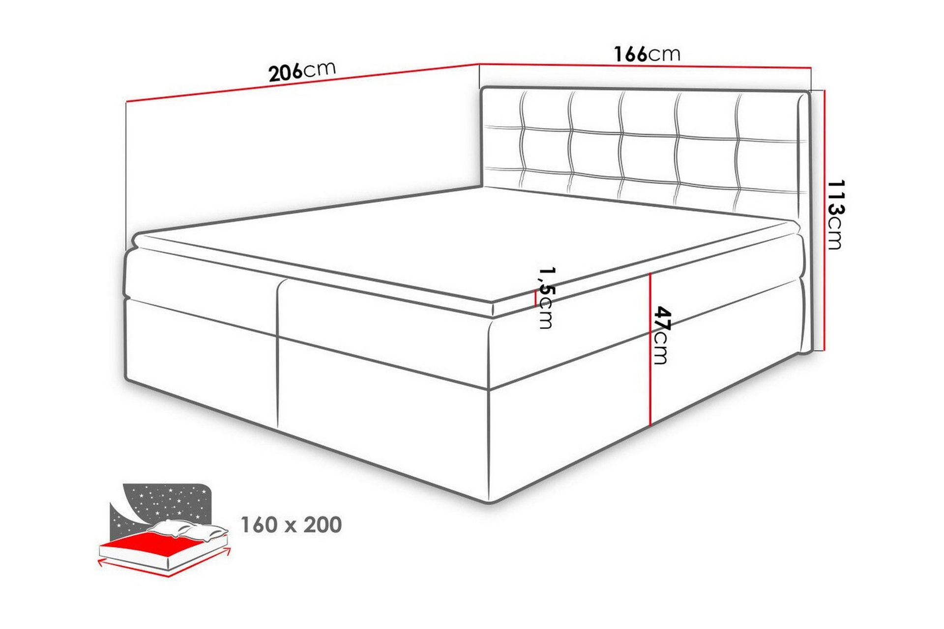 Kintore Kontinentalseng 160x200 cm - Mørkegrønn - Møbler - Senger - Kontinentalsenger