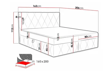Kintore Kontinentalseng 160x200 cm - Møbler - Senger - Kontinentalsenger