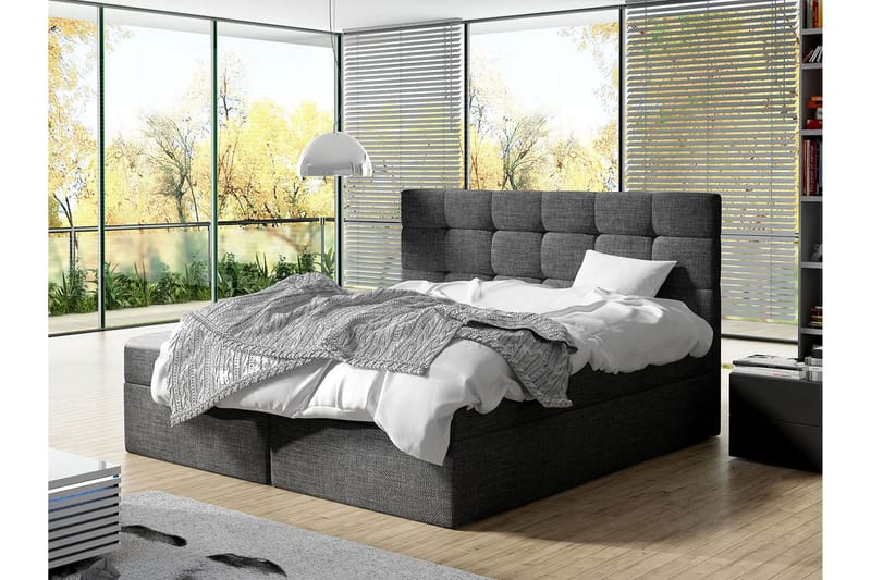 Kleiv Kontinentalseng 180x200 cm - Mørkegrå - Møbler - Senger - Kontinentalsenger