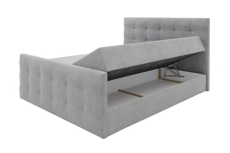 Kleos Kontinentalseng 160x200 cm med Sengegavl - Grå - Møbler - Senger - Kontinentalsenger