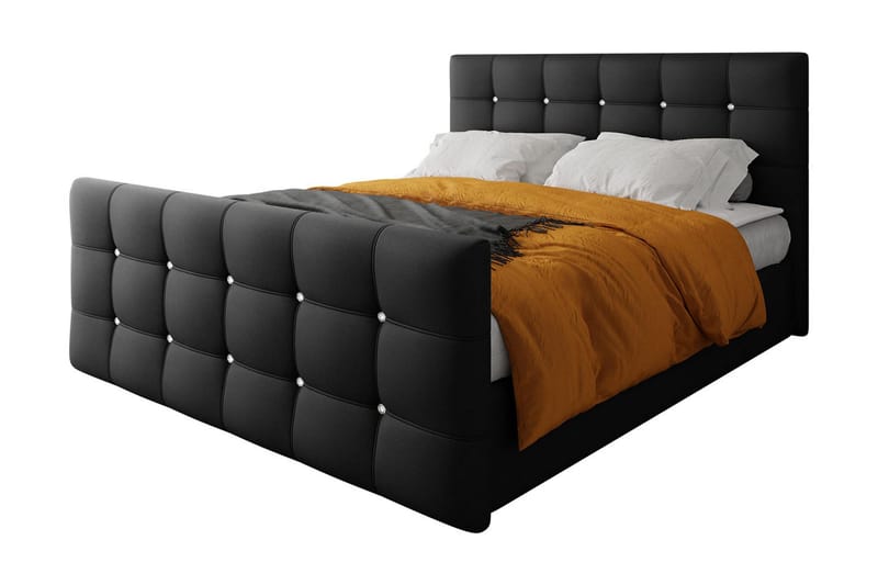 Kleos Kontinentalseng 160x200 cm med Sengegavl - Mørkegrå - Møbler - Senger - Kontinentalsenger