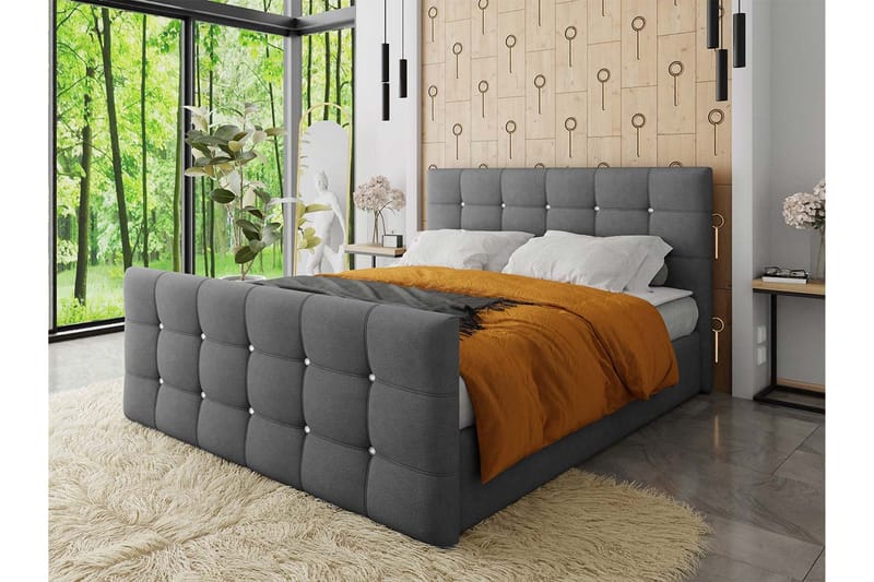 Kleos Kontinentalseng 160x200 cm med Sengegavl - Rosa - Møbler - Senger - Kontinentalsenger