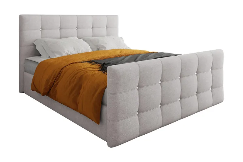 Kleos Kontinentalseng 180x200 cm med Sengegavl - Lysegrå - Møbler - Senger - Kontinentalsenger