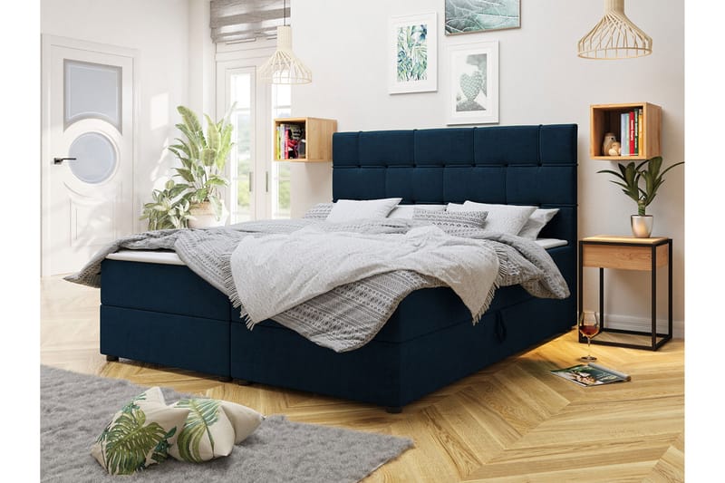 Kontinentalseng 140x200 cm - Blå - Møbler - Senger - Kontinentalsenger