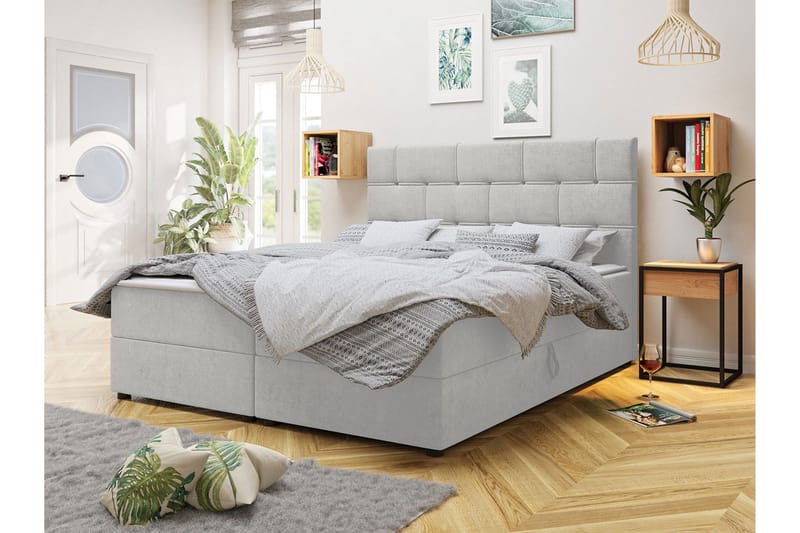 Kontinentalseng 140x200 cm - Lysegrå - Møbler - Senger - Kontinentalsenger