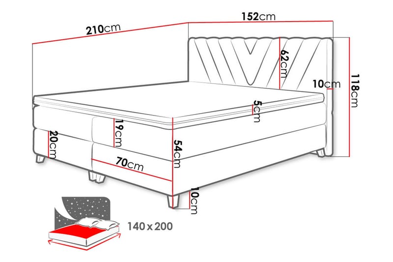 Kontinentalseng 140x210 cm - Kontinentalsenger