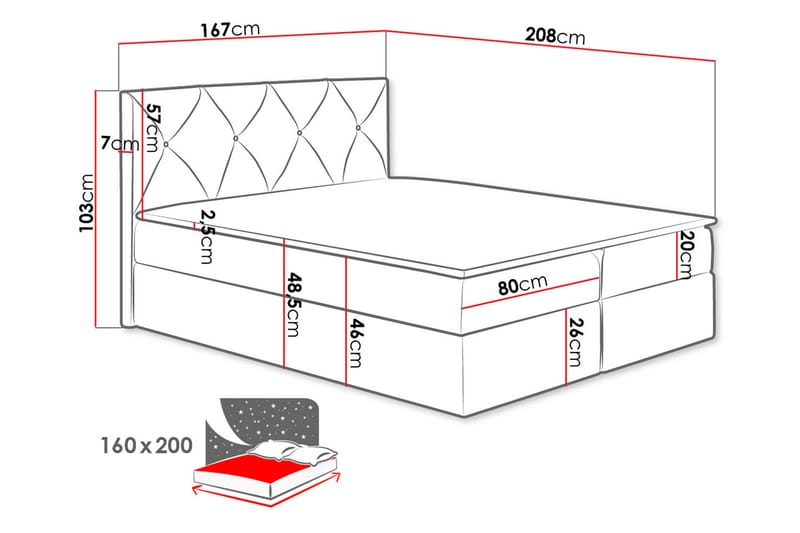 Kontinentalseng 160x200 cm - Kontinentalsenger