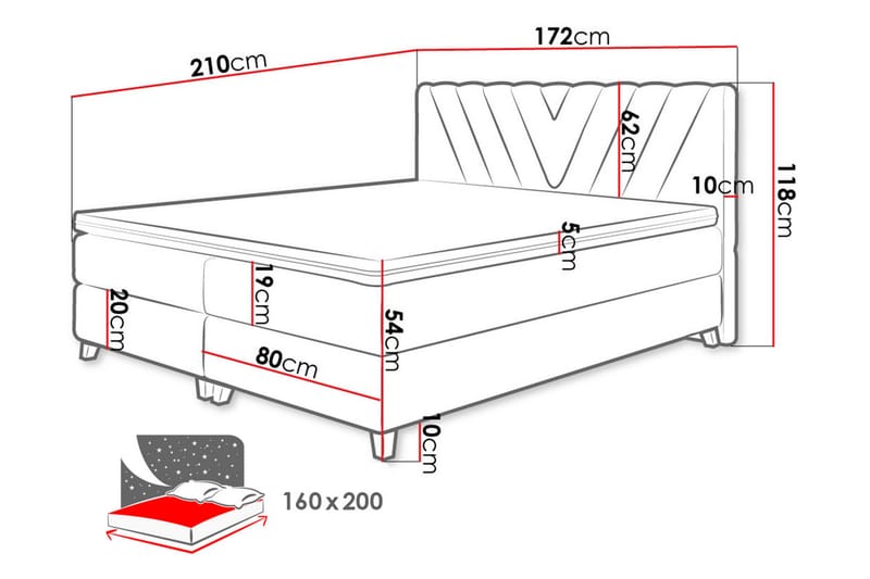 Kontinentalseng 160x210 cm - Kontinentalsenger