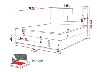 Kontinentalseng 180x200 cm - Blå - Møbler - Senger - Kontinentalsenger
