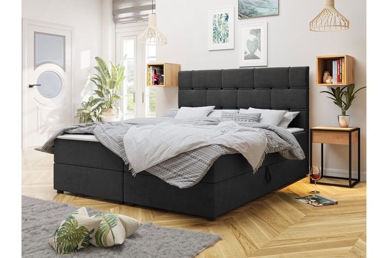 Kontinentalseng 180x200 cm - Mørkegrå - Møbler - Senger - Kontinentalsenger